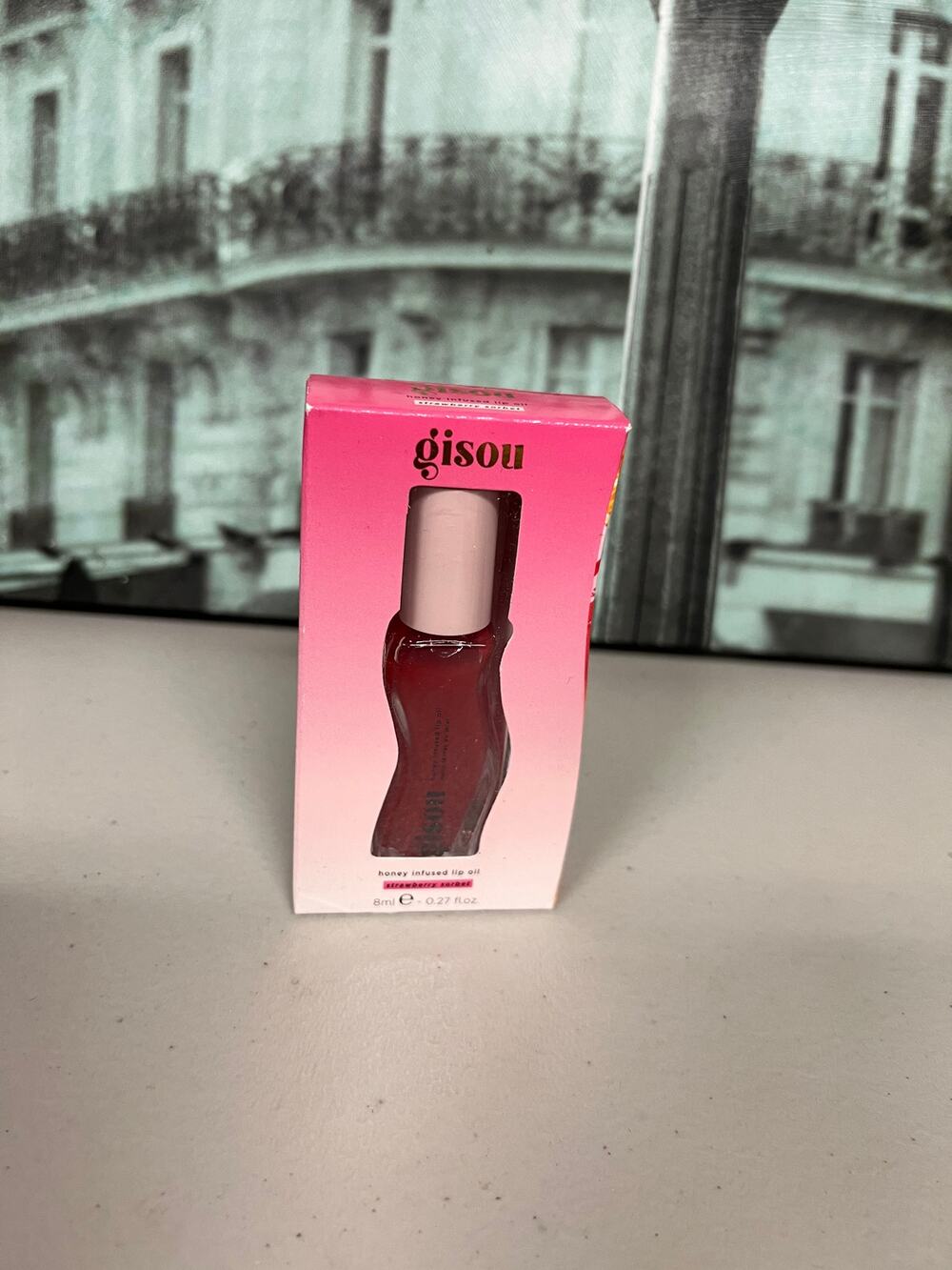 Gisou Honey Lip Oil Strawberry Sorbet 8ml Sheer Pink Non-Sticky